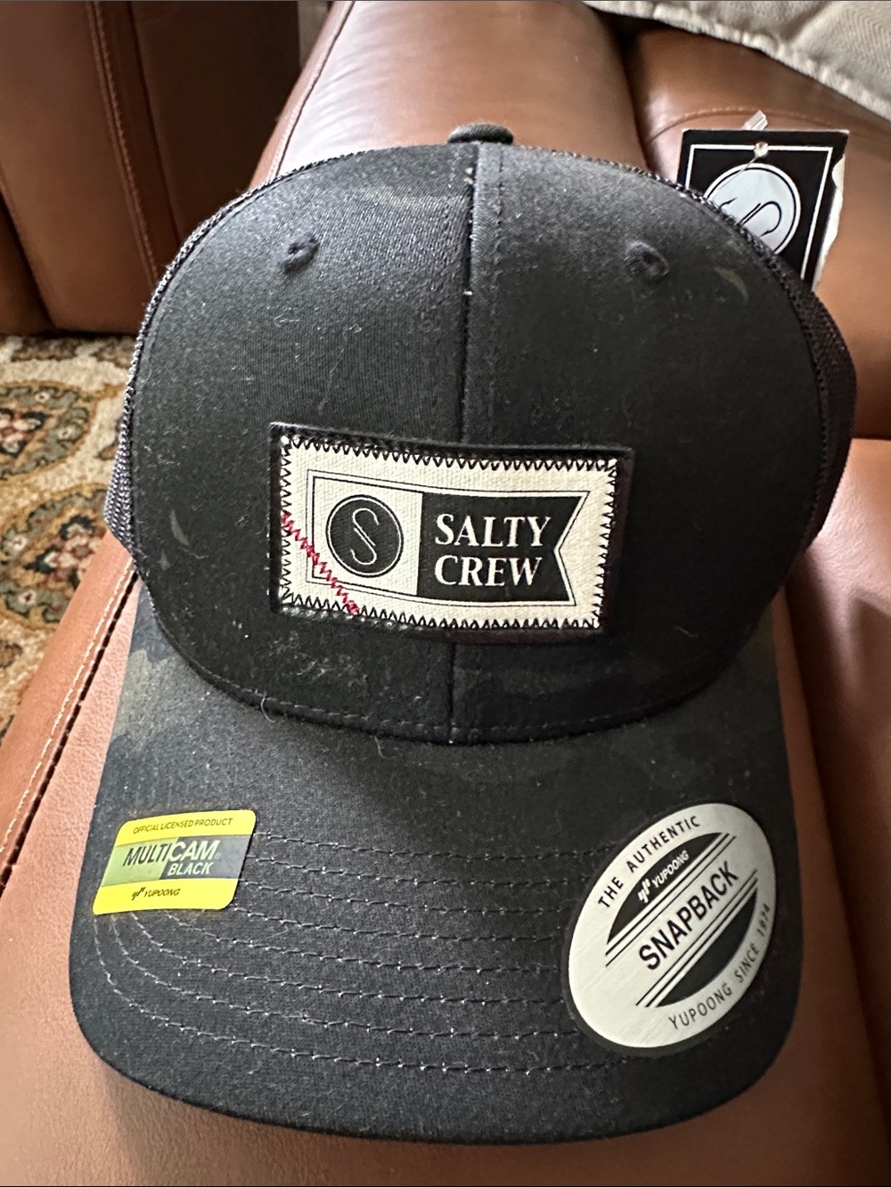 Salty Crew Black Patch Trucker Snapback Hat (20)